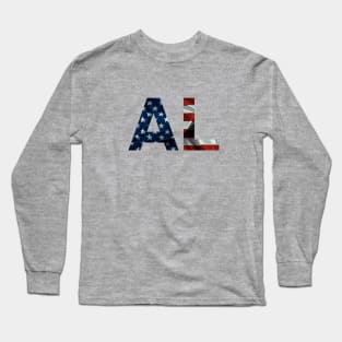 Alabama  American Flag Abbreviation Long Sleeve T-Shirt